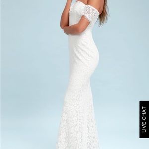 Long white dress worn once for a photo shoot.